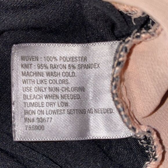 Worthington Sleeveless Blush and Black Floral Blouse Size S - Picture 5 of 5